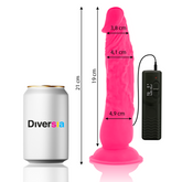 DIVERSIA - DILDO VIBRANTE FLEXIBLE ROSA 21 CM -O- 4.9 CM